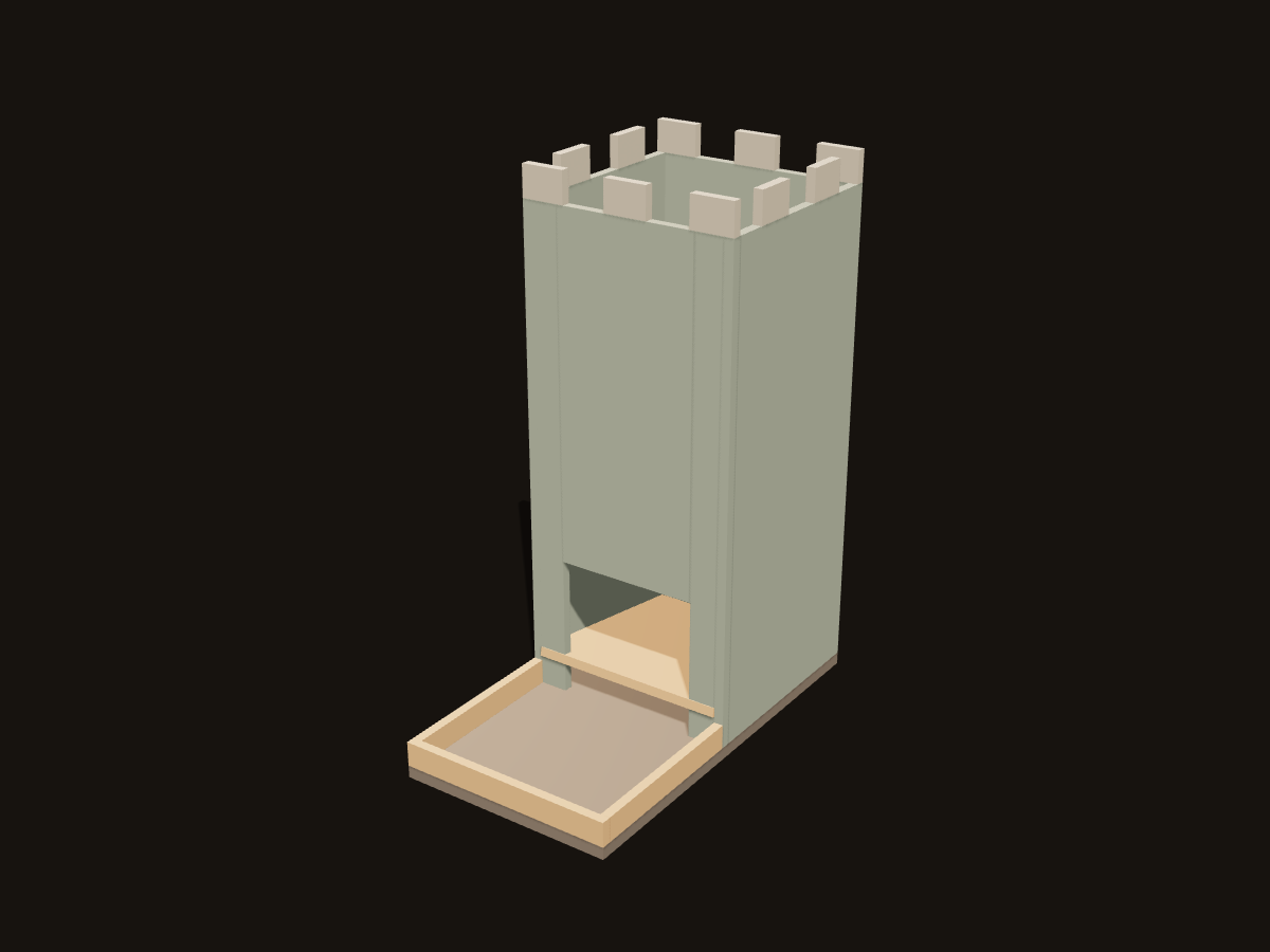 3D-Rendering des Entwurfs: Würfelturm, Farbvorschlag