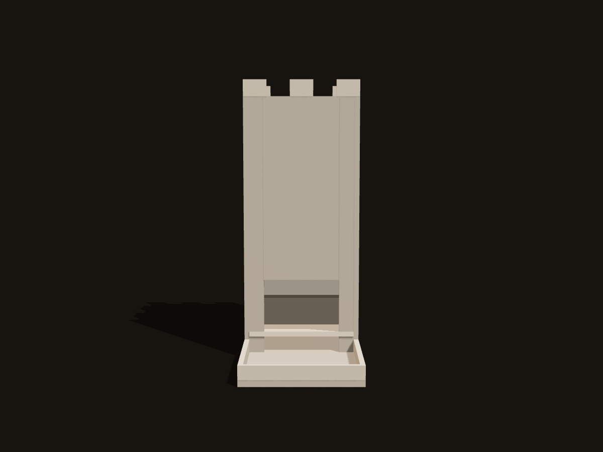 3D-Rendering des Entwurfs: Würfelturm, Vorderansicht